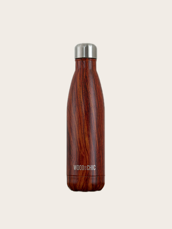 Bouteille Isotherme en Inox effet Bois - Yucca - Wood&Chic