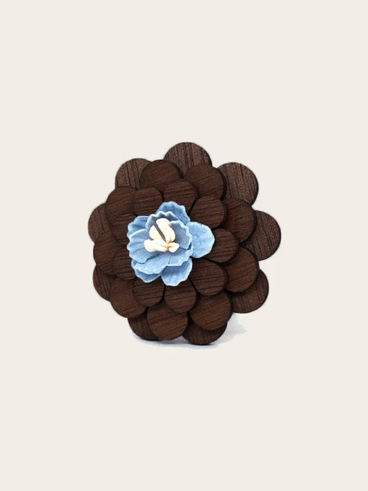 Broche en Bois fleur Homme - Picea