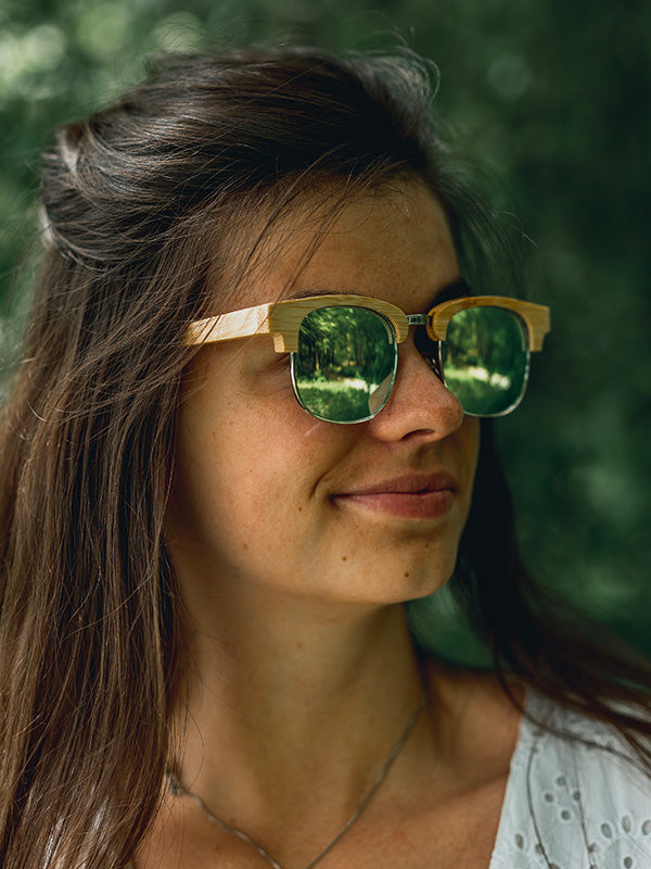 Lunettes de Soleil en Bois UV400 Unisexe - Kiwi - Wood&Chic