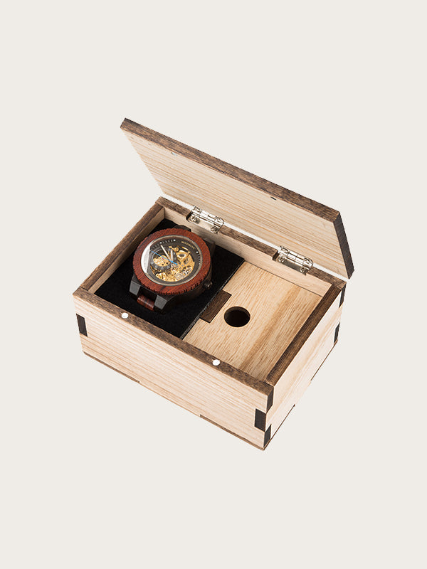 Montre en Bois Homme Mécanique - Séquoia - Wood&Chic