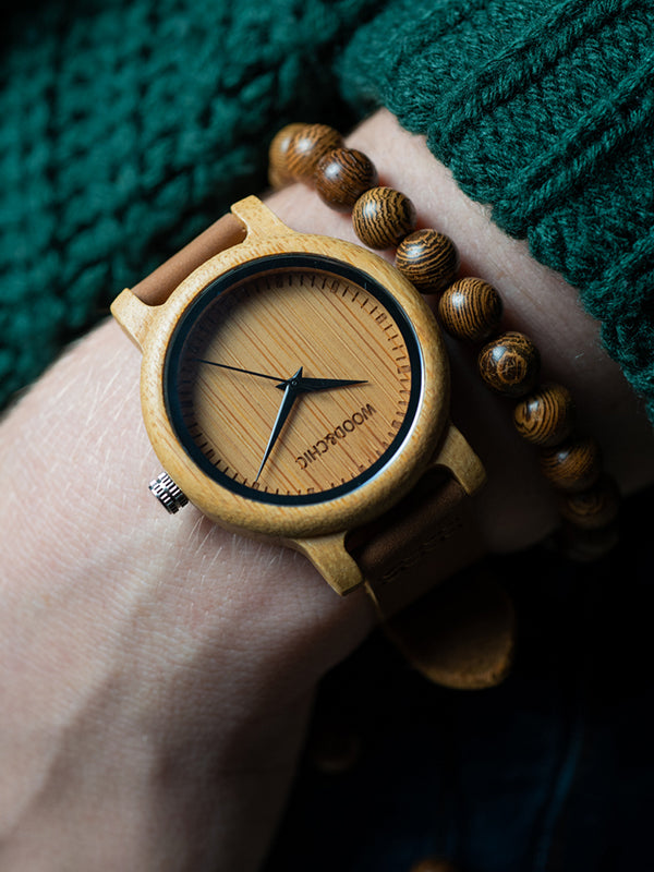 Montre en Bois Femme à Quartz - Pivoine - Wood&Chic