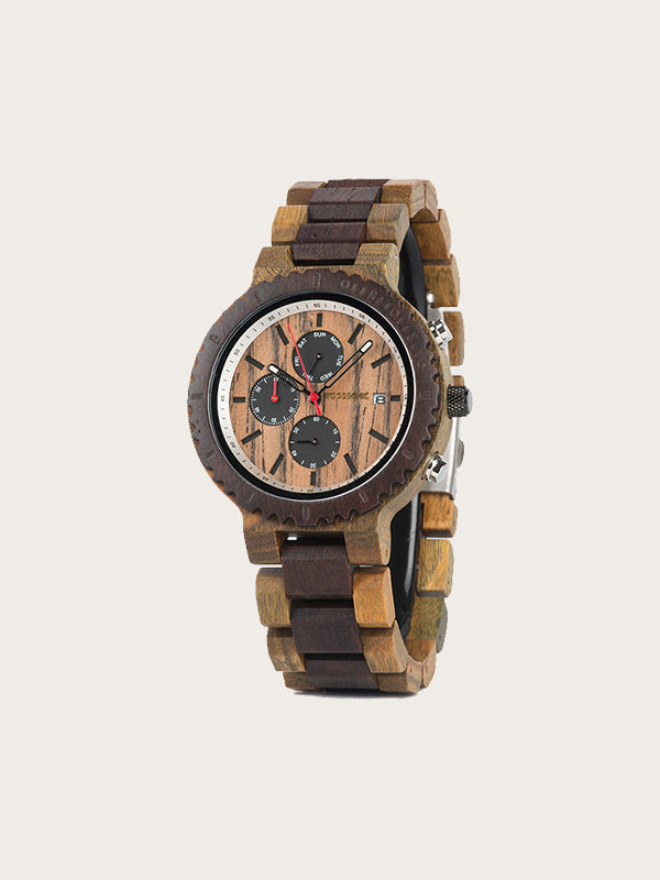 Montre en Bois Homme à Quartz - Acajou - Wood&Chic