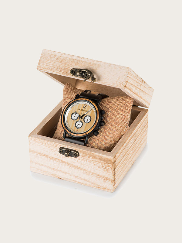 Montre en Bois Homme à Quartz - Fusain - Wood&Chic