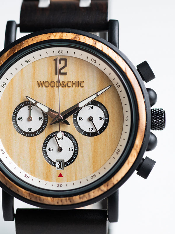 Montre en Bois Homme à Quartz - Fusain - Wood&Chic