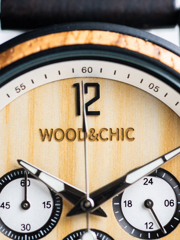 Montre en Bois Homme à Quartz - Fusain - Wood&Chic