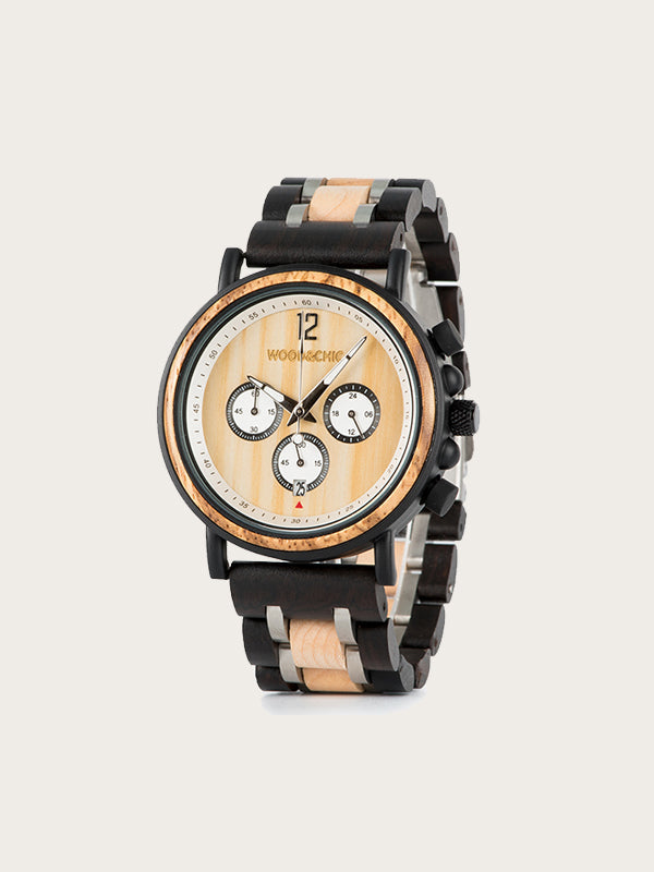 Montre en Bois Homme à Quartz - Fusain - Wood&Chic