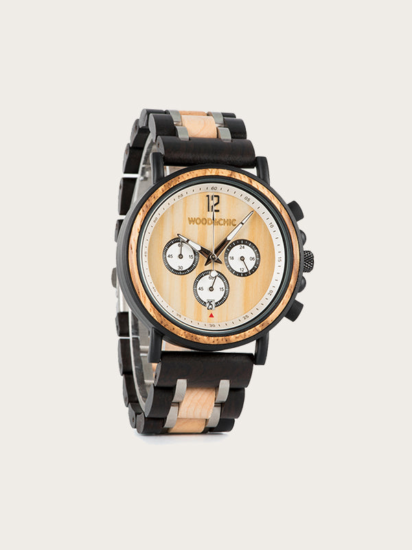 Montre en Bois Homme à Quartz - Fusain - Wood&Chic
