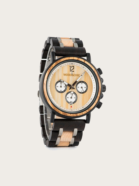 Montre en Bois Homme à Quartz - Fusain - Wood&Chic