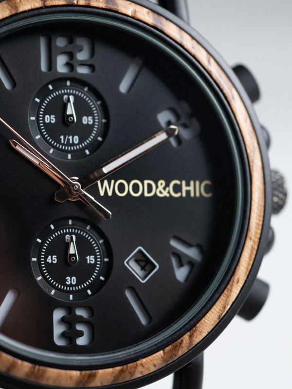 Montre en Bois Homme à Quartz - Merisier - Wood&Chic