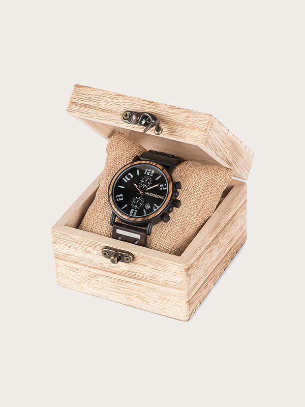 Montre en Bois Homme à Quartz - Merisier - Wood&Chic