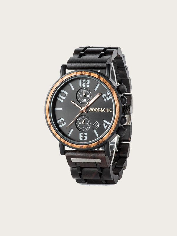 Montre en Bois Homme à Quartz - Merisier - Wood&Chic