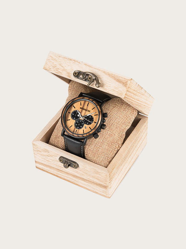 Montre en Bois Homme à Quartz - Vigne - Wood&Chic