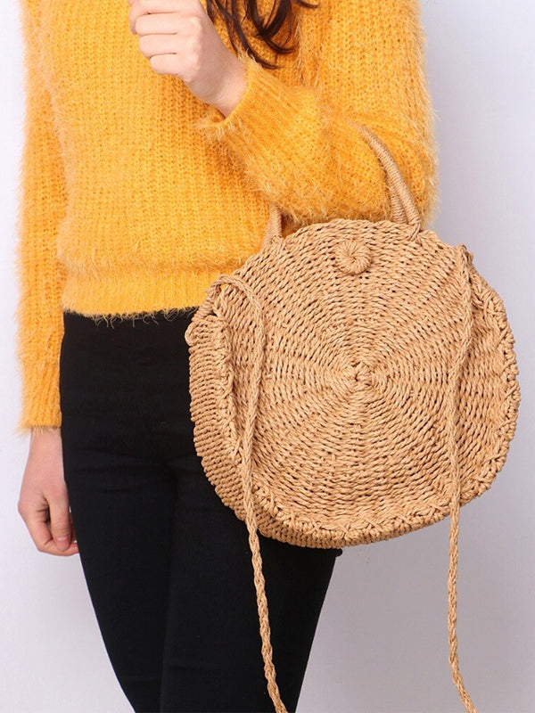 Sac en Paille Rond - Saule - Wood&Chic