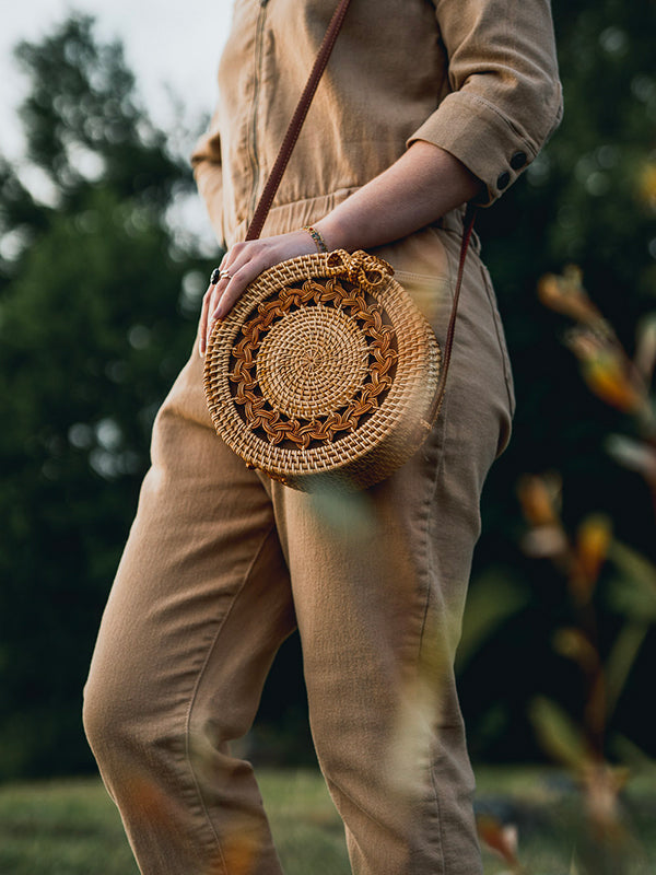 Sac en Osier Rond - Albizia - Wood&Chic