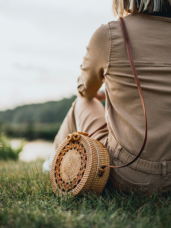 Sac en Osier Rond - Albizia - Wood&Chic