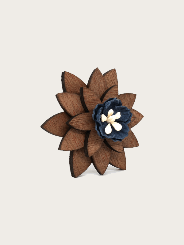 Broche en Bois fleur Homme - Balsam - Wood&Chic