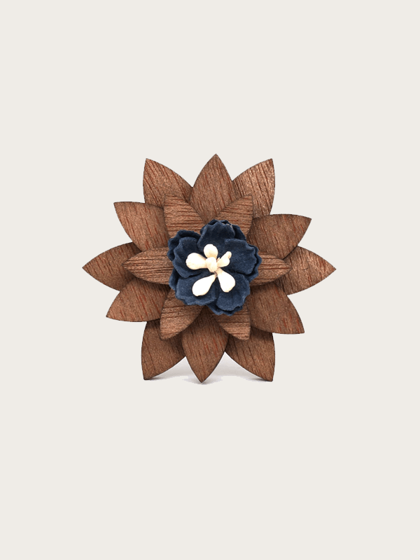 Broche en Bois fleur Homme - Balsam - Wood&Chic