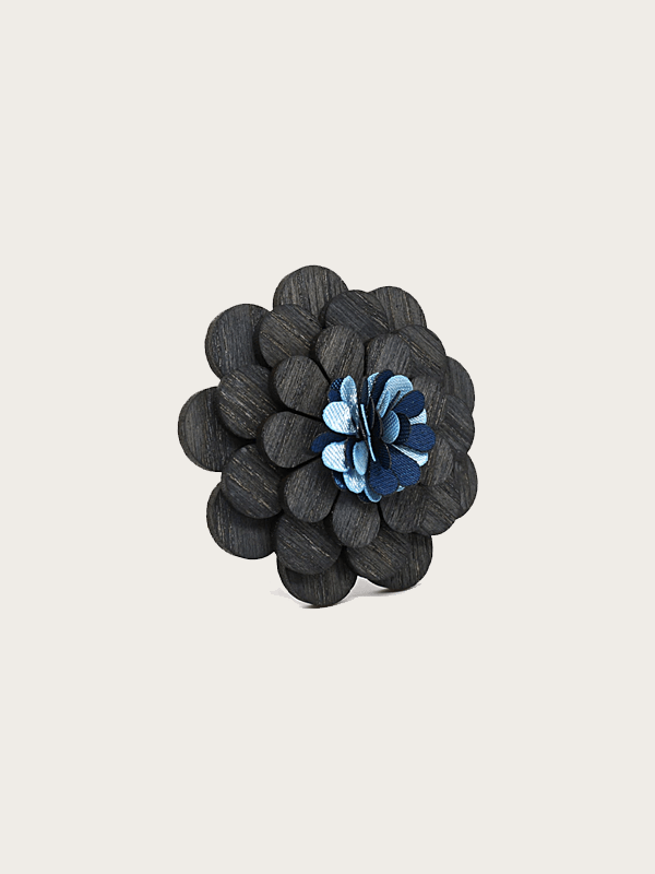 Broche en Bois fleur Homme - Tsuga - Wood&Chic