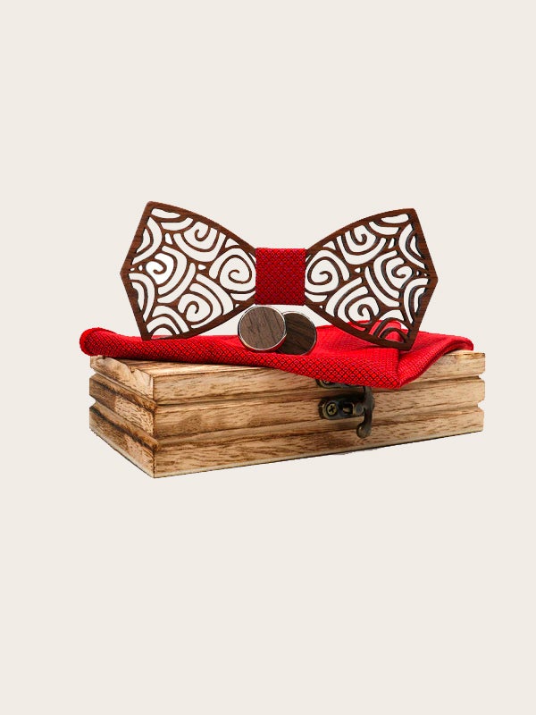 Coffret Noeud Papillon + Boutons de manchette en Bois Homme - Balsam - Wood&Chic