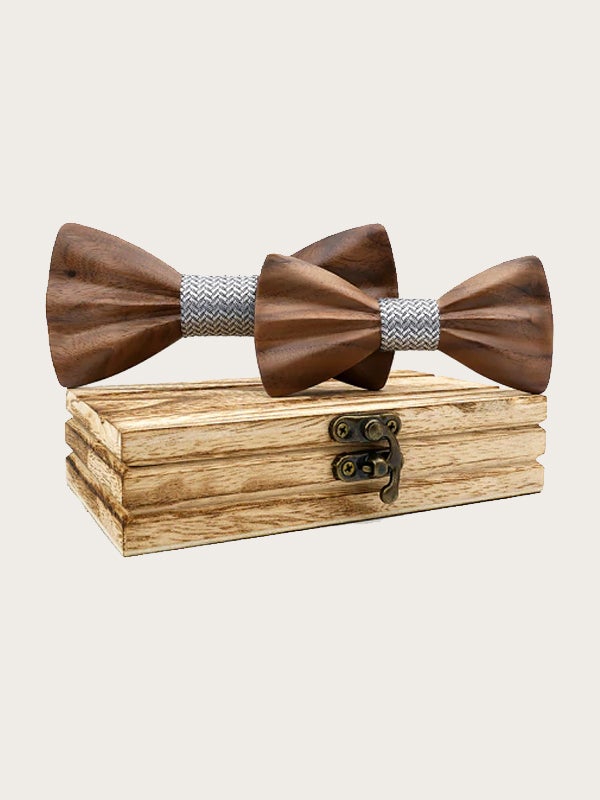 Coffret Noeuds Papillon en Bois Père & Fils - Houblon - Wood&Chic