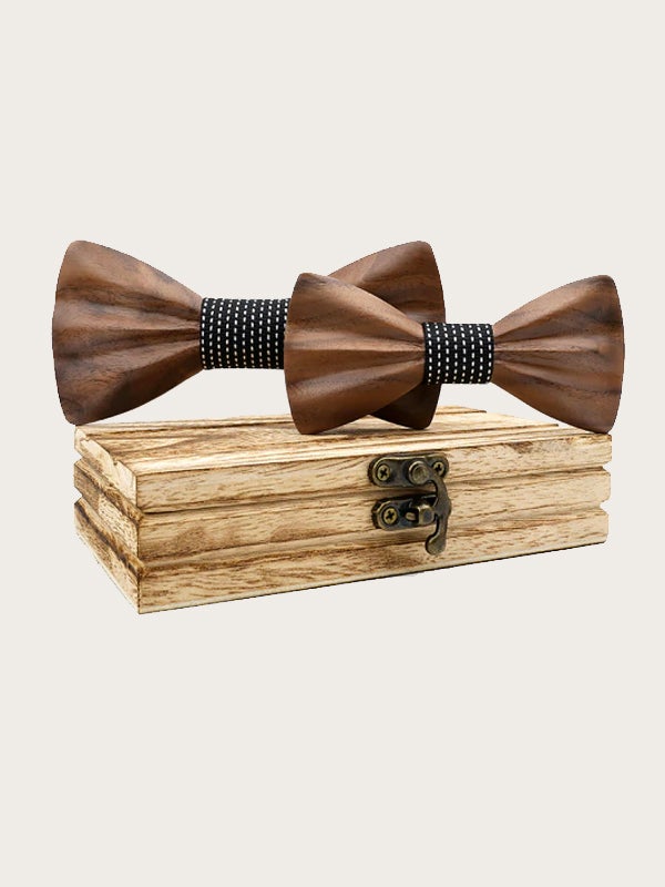 Coffret Noeuds Papillon en Bois Père & Fils - Houblon - Wood&Chic