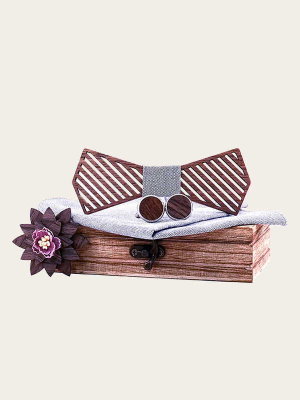 Coffret Noeud Papillon en Bois Homme - Pommier