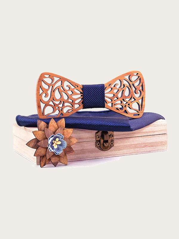 Coffret Noeud Papillon en Bois + Broche en Bois Homme - Camelia - Wood&Chic