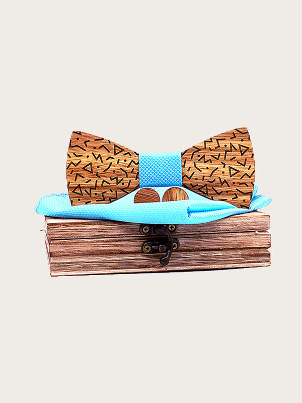 Coffret Noeud Papillon en Bois + Boutons de manchette en Bois Homme - Nerprun - Wood&Chic