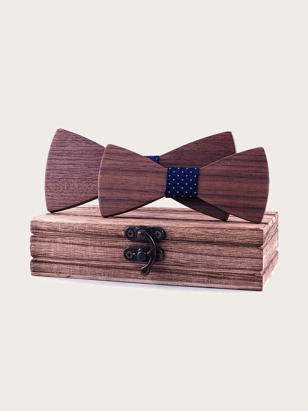 Coffret Noeuds Papillon en Bois Père & Fils - Hydrangea - Wood&Chic