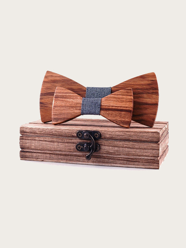 Coffret Noeuds Papillon en Bois Père & Fils - Gommier - Wood&Chic