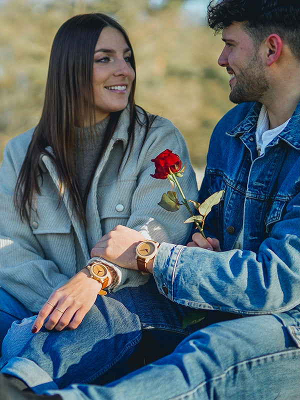 Montre en Bois Femme à Quartz - Pivoine