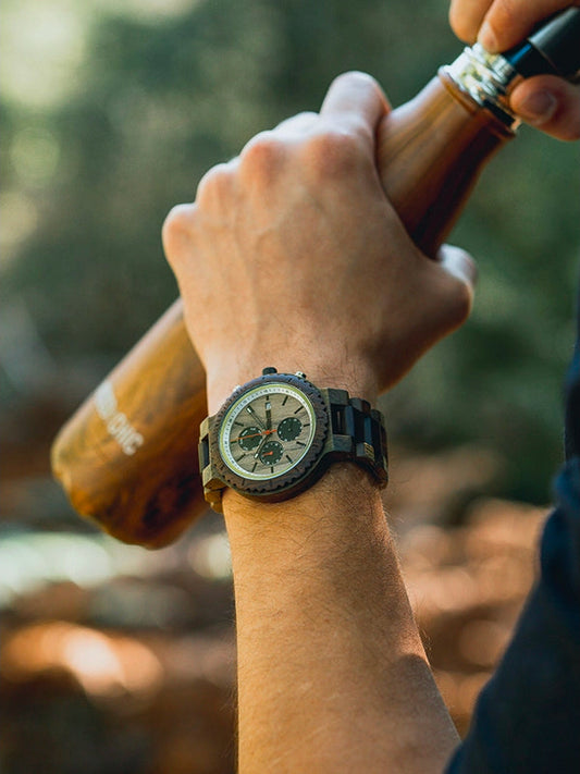 Montre en Bois Homme à Quartz - Acajou