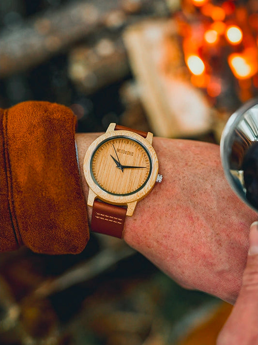 Montre en Bois Homme à Quartz - Bambou