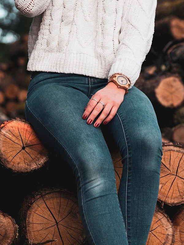 Montre en Bois Femme à Quartz - Lilas