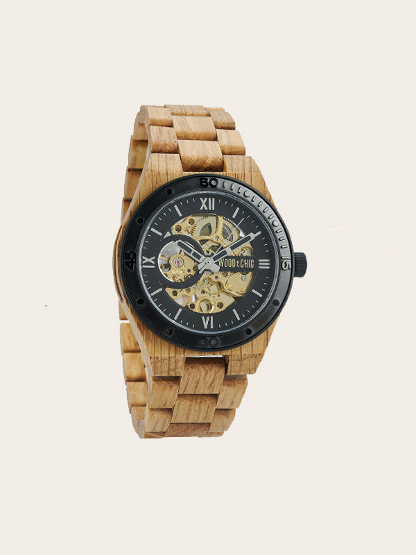 Montre en Bois Homme Mécanique - Cativo