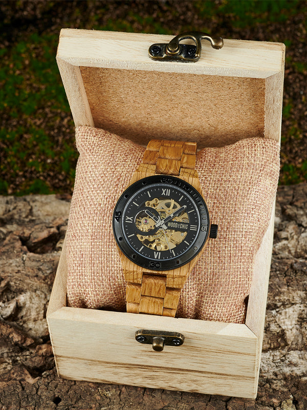 Montre en Bois Homme Mécanique - Cativo