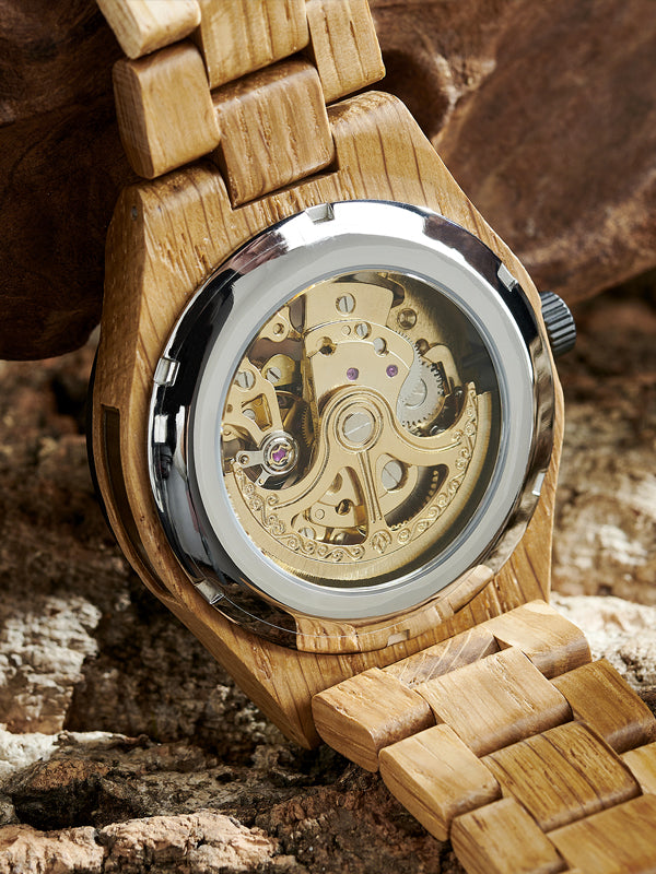 Montre en Bois Homme Mécanique - Cativo