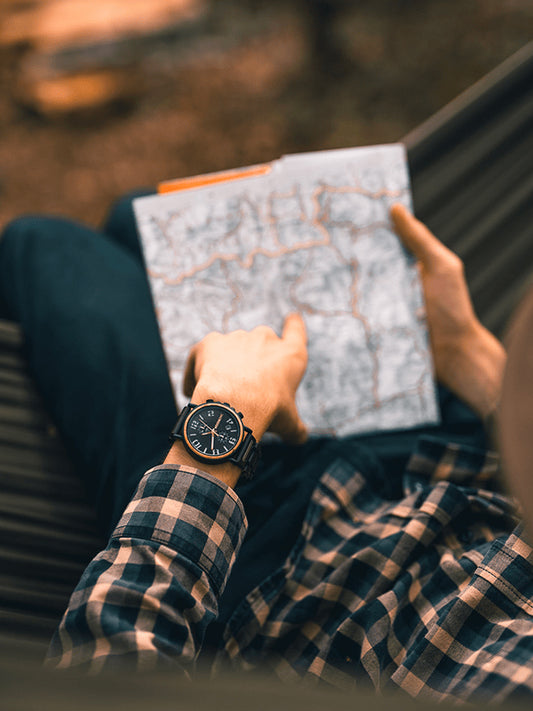 Montre en Bois Homme à Quartz - Merisier