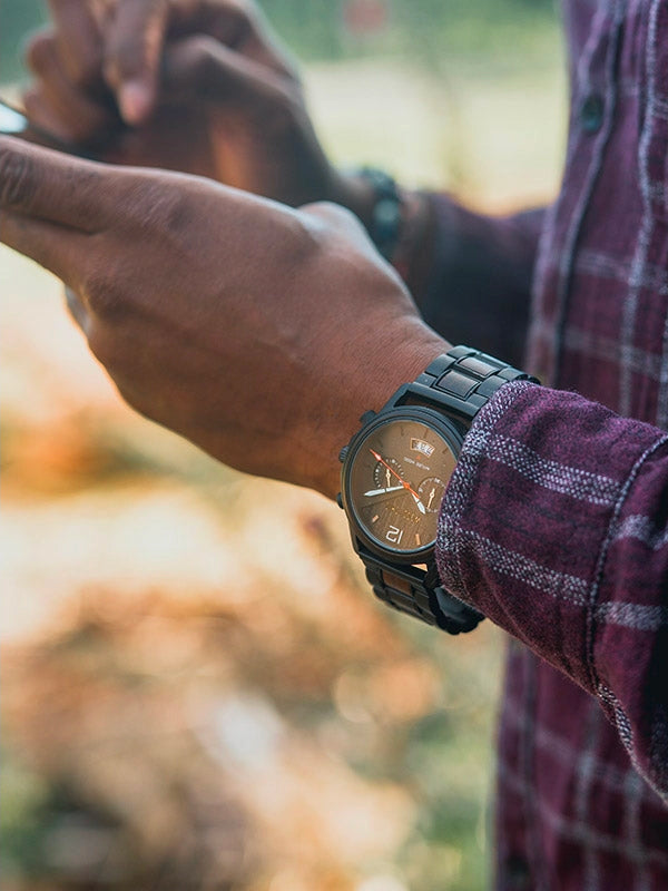 Montre en Bois Homme à Quartz - Poivrier