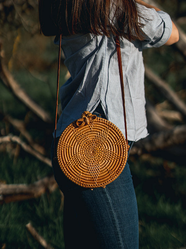 Sac en Osier Rond - Bourdaine - Wood&Chic