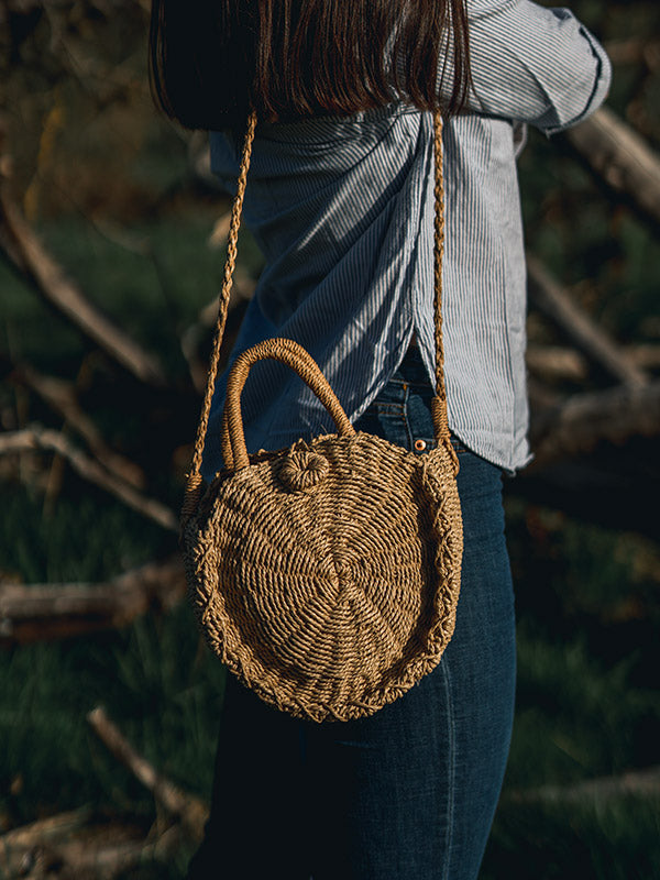 Sac en Paille Rond - Saule - Wood&Chic